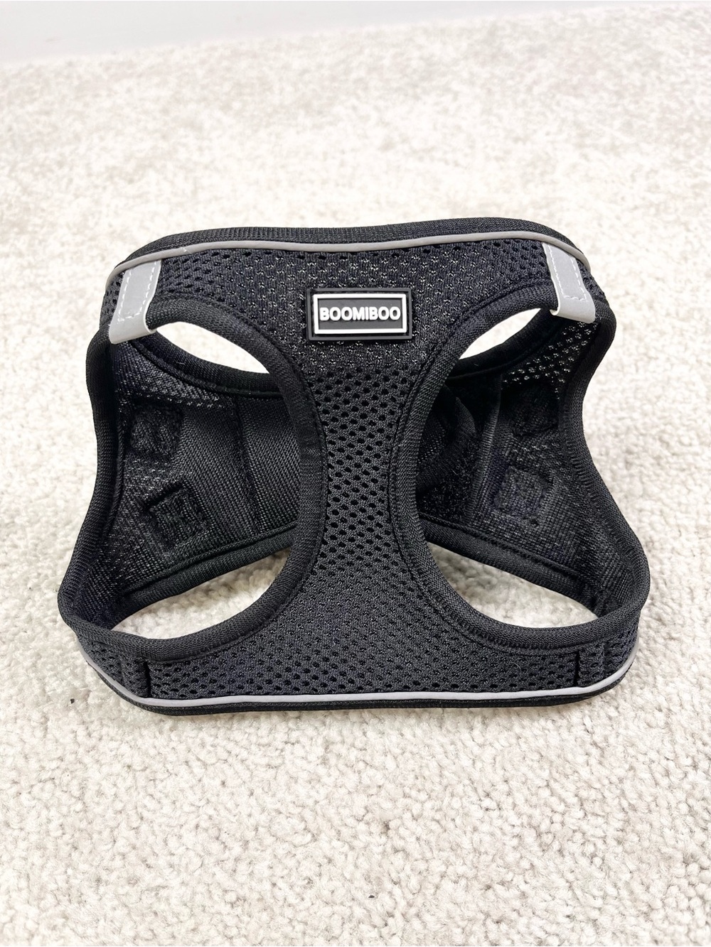 Boomiboo Black Mesh Dog Harness Size Small Chest 14” - 16” Reflective Strips